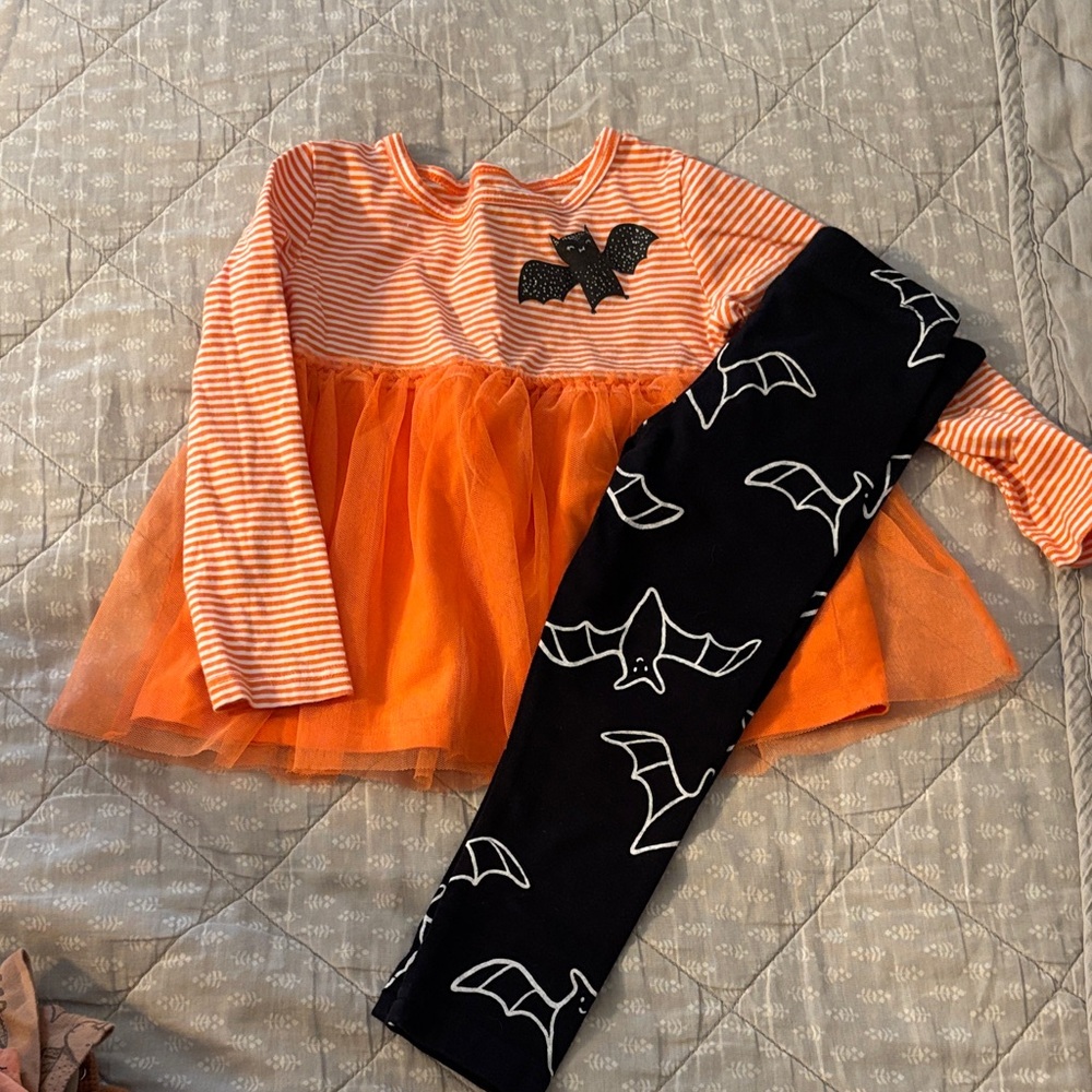 Orange and Black Bat Kids outfit Set